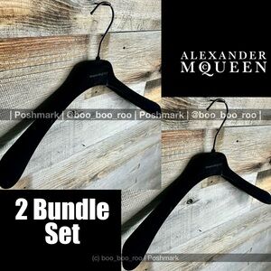 2 Bundle Set, Alexander McQueen Black Felt Shirt/Jacket Hangers, Authentic